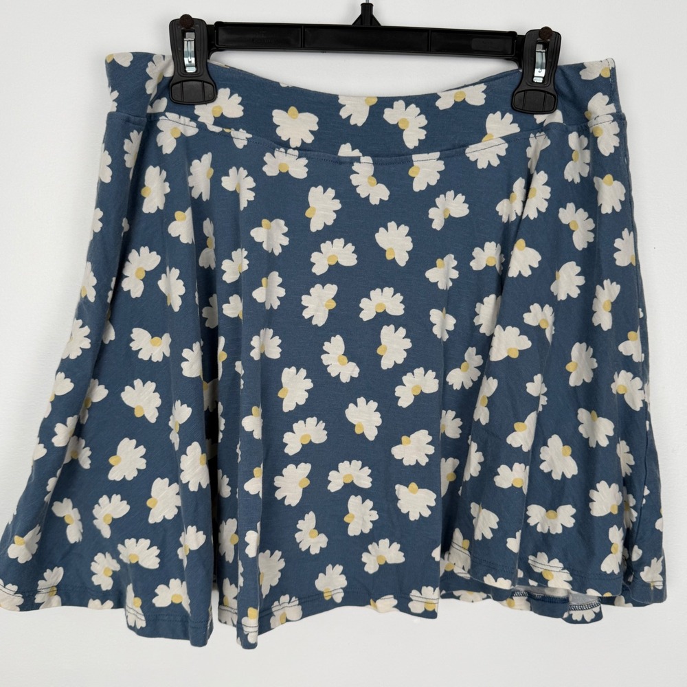 Toad&Co Birdie Skort XL Blue Daisy Floral Tencel Organic Cotton Active Skirt